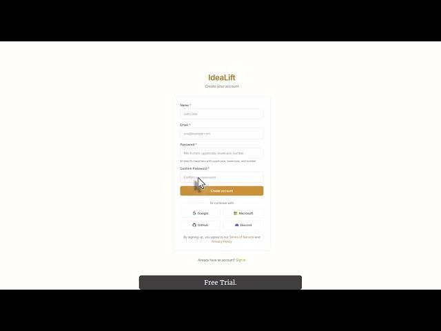Your first two minutes after sign-up