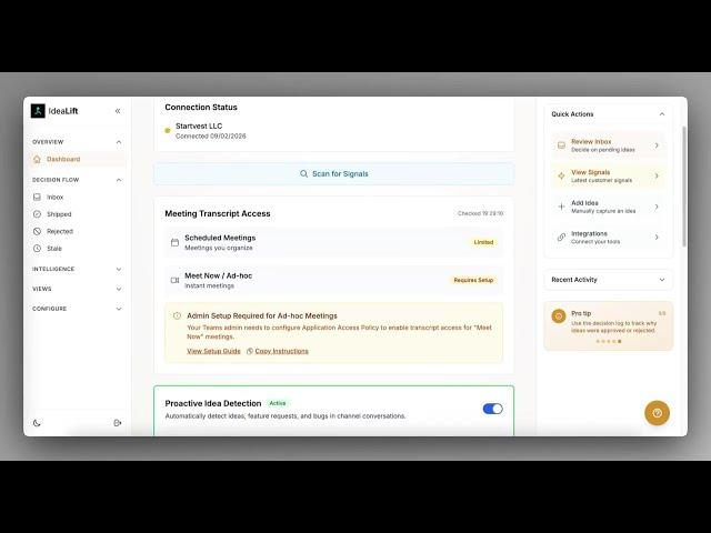 IdeaLift Teams Integration Demo